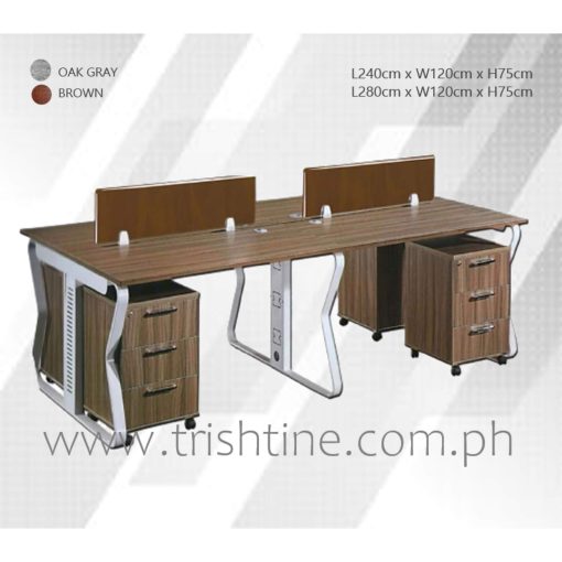 4-seater built-in office workstation - Trishtine