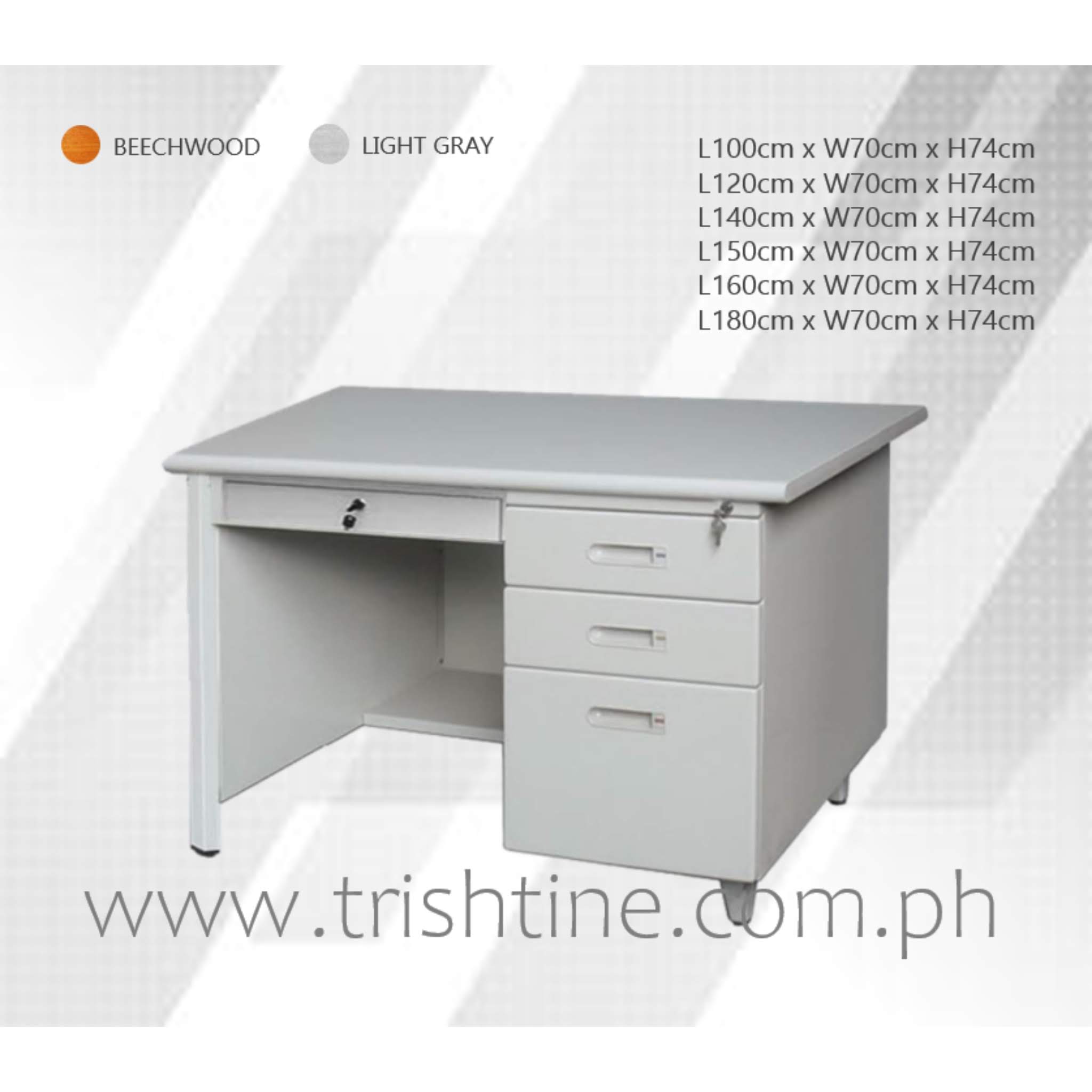 TOFF-032 Steel Office Table with Drawers