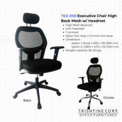 TEX-058 | Executive Chair High Back Mesh with Headrest