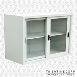 TSCAB-001A | Black Handle Sliding Glass Low Cabinet