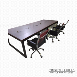 6-Seater Customized Workstation with Glass Panel Divider