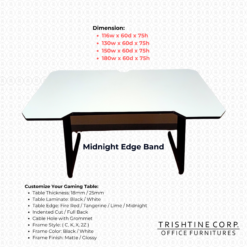 GAMING TABLE | MIDNIGHT (BLACK) EDGEBAND