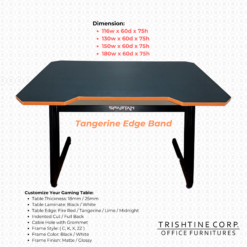 GAMING TABLE | TANGERINE (ORANGE) EDGEBAND