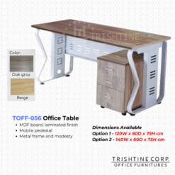TOFF-056 | Office Table w/ Wooden Mobile Pedestal