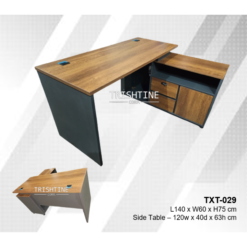 TXT-029 | Small L-shape Table with Side Cabinet
