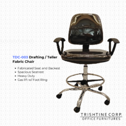 TDC-003 | Drafting / Teller Fabric Chair with Armrest