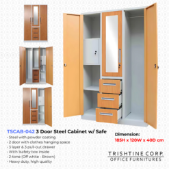 TSCAB-042 | 3 Door Steel Cabinet with Safety Box