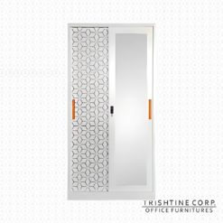 TSCAB-043 | 2 Door Metal Wardrobe Cabinet with Design