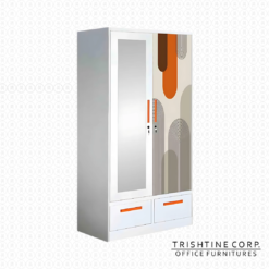 TSCAB-044 | 2 Door Metal Wardrobe Cabinet with Design