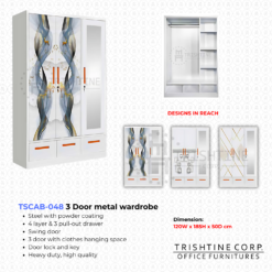 TSCAB-048 | 3 Door Metal Wardrobe Cabinet