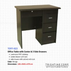 TOFF-023 | Office Table with Center & 3 Side Drawers