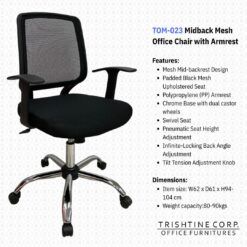 TOM-023 | Midback Mesh Office Chair with Armrest