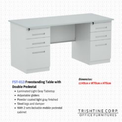 FST-013 | Freestanding Table with Double Pedestal