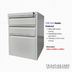 TMP-031 | 3-Drawers Steel Mobile Pedestal