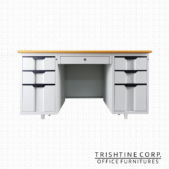 TOFF-094 | Steel Office Table with Side and Center Drawer