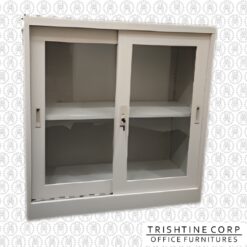 TSCAB-001B | Beige Handle Sliding Glass Low Cabinet